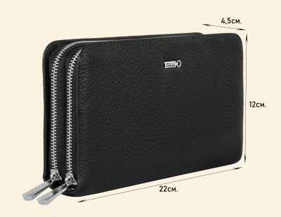Клатч на молнии ZILLI из натуральной кожи 3710
