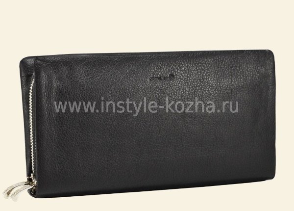 Бврсетка на молниях кожаная