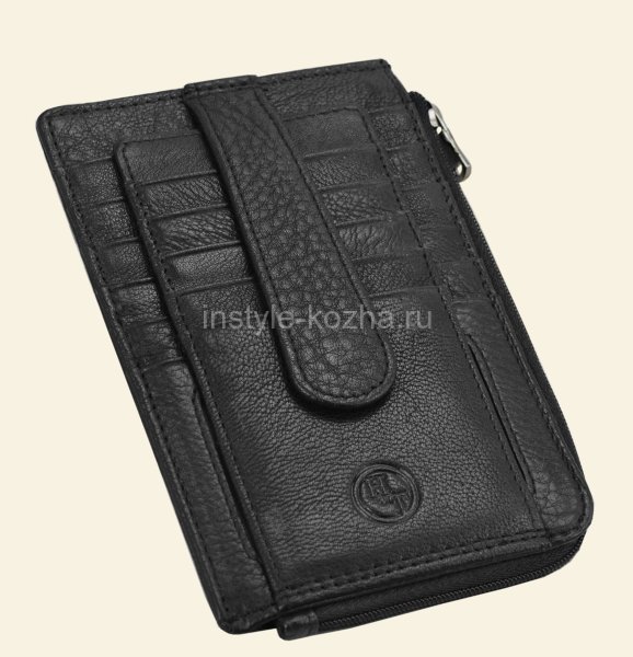  Кредитница из натуральной кожи -H-T-  арт. 2429 черная