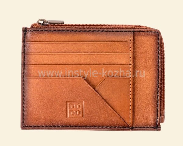 Кожаная кредитница DuDu (Италия) серии Havana | cognac арт.2174